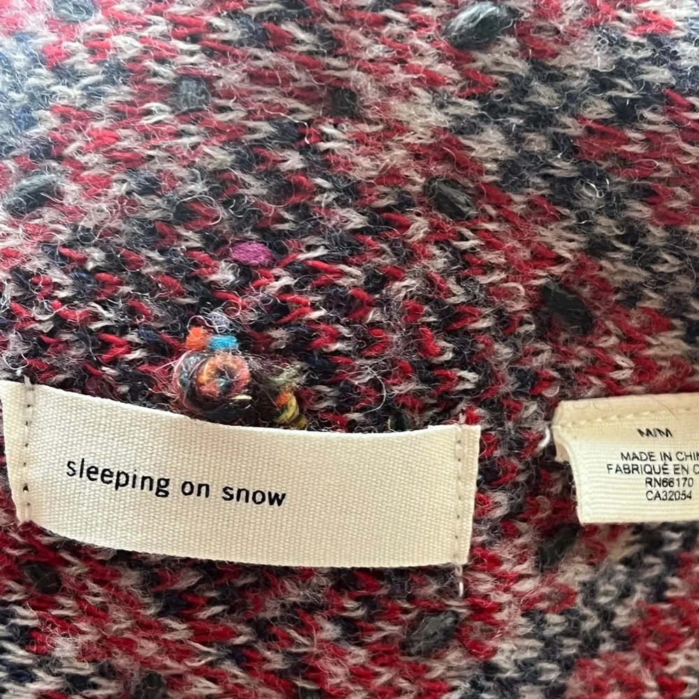 Anthropologie Sleeping on Snow Echoing Argyle Cardigan Women's Size M - Picture 5 of 6